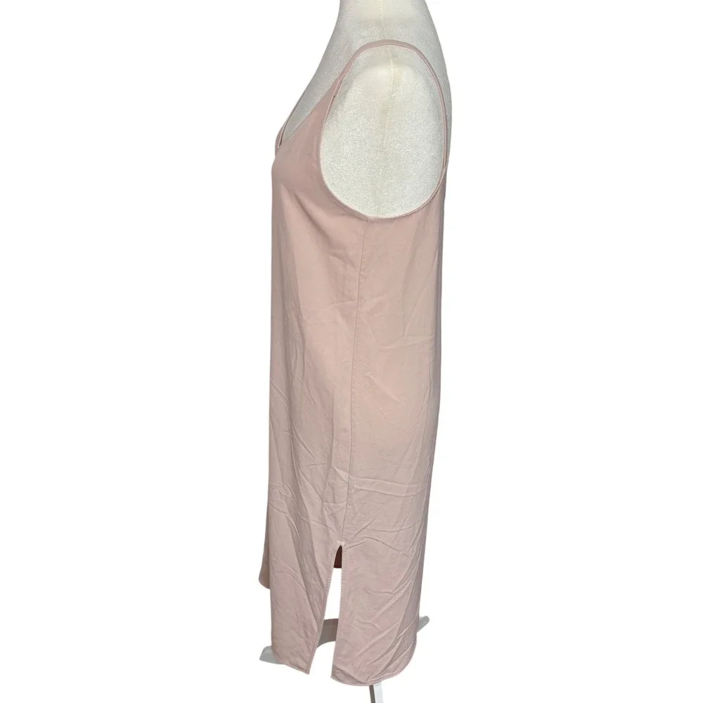 Everlane Japanese GoWeave Slip Dress Blush Pink Midi Side Slit Size 2 Minimalist